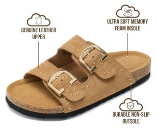 Venita Studded Sandal in Chestnut