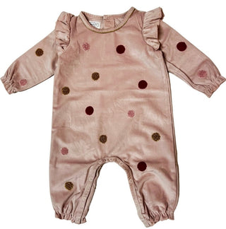 Mud Pie Pink Velour Onesie