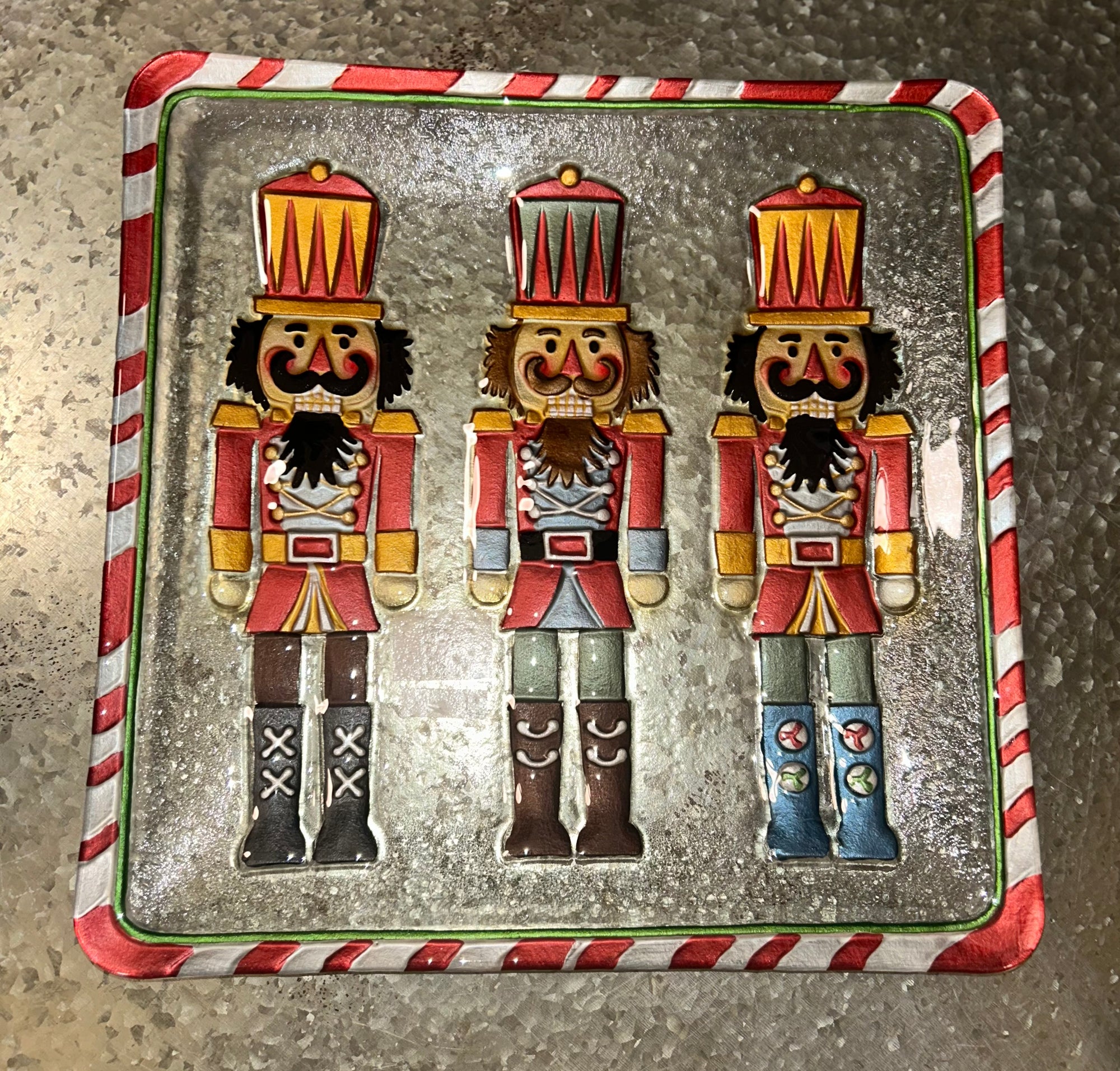 Glass Nutcracker Platter by Mud Pie