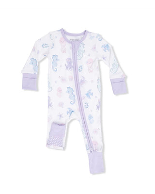 Baby onesie with animal pattern on a white background