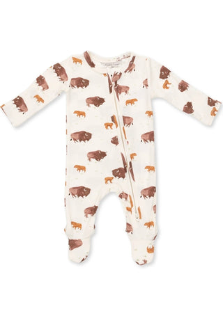 Infants: Angel Dear American Buffalo 2 Way Zipper Footie