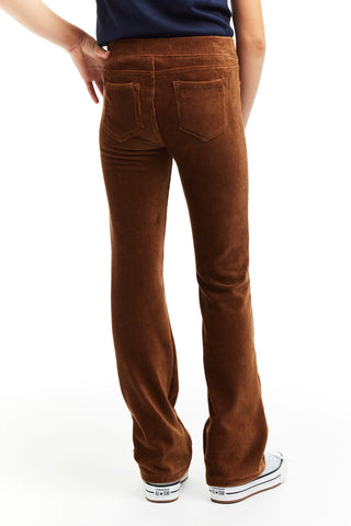 Tractr Pull on Knit Corduroy Flares in Brown