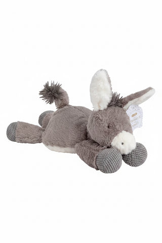 Plush donkey toy on a white background