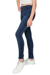 Tractr Suede Glitter Pull- On Pants In Navy