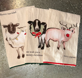 On The Farm Christmas Towels