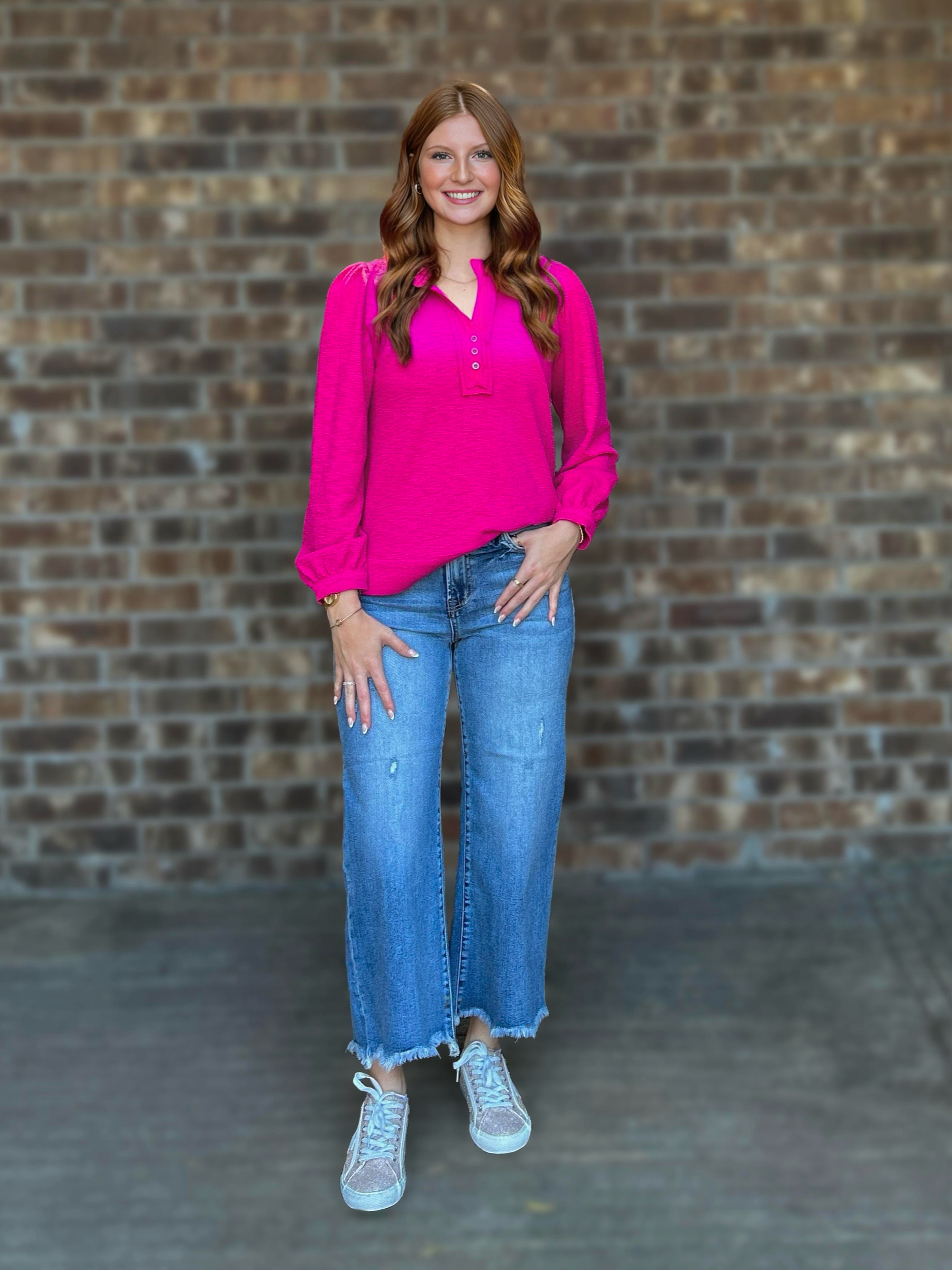 Avery Pink Long Sleeve Top