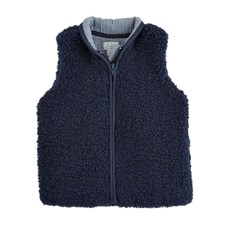 Sherpa Zip Vest in Blue by Mud Pie