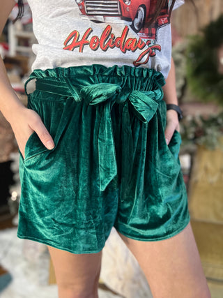 Holly Jolly Velvet Shorts