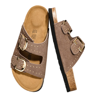 Venita Studded Sandal in Mushroom