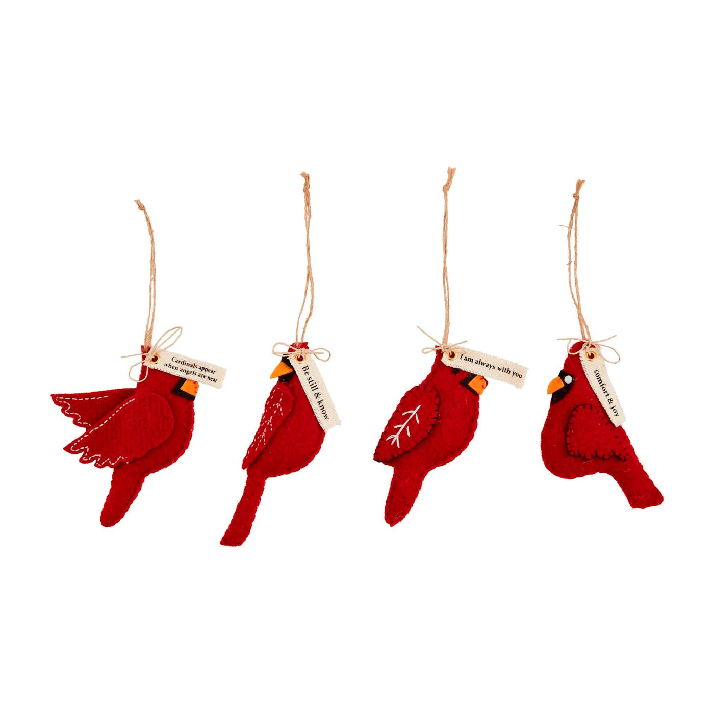 MudPie Comfort Cardinals Felt Ornaments