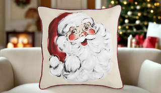 Mud Pie Santa Christmas Painted Pillow
