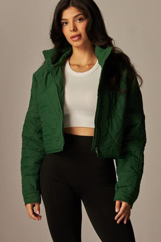 Varsity Green Cropped Jacket