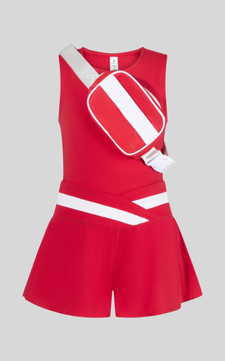TWEEN: SPICY RED/WHITE SKORT