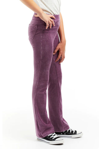 Tractr Pull on Knit Corduroy Flares in Lilac