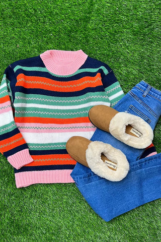 Aspen Girls Striped Sweater