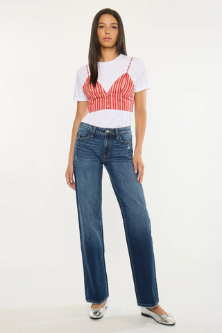 KanCan Gemma Mid Rise Wide Leg Jeans