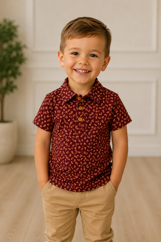 Little boy wearing the top.