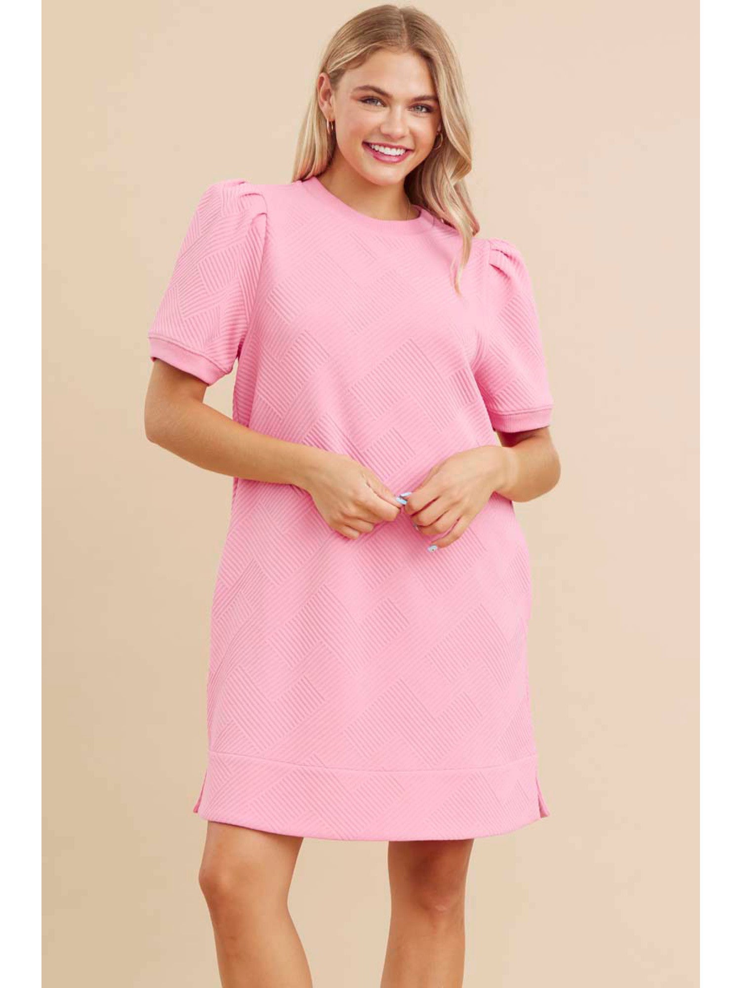 Perfectly Pink Textured Dress
