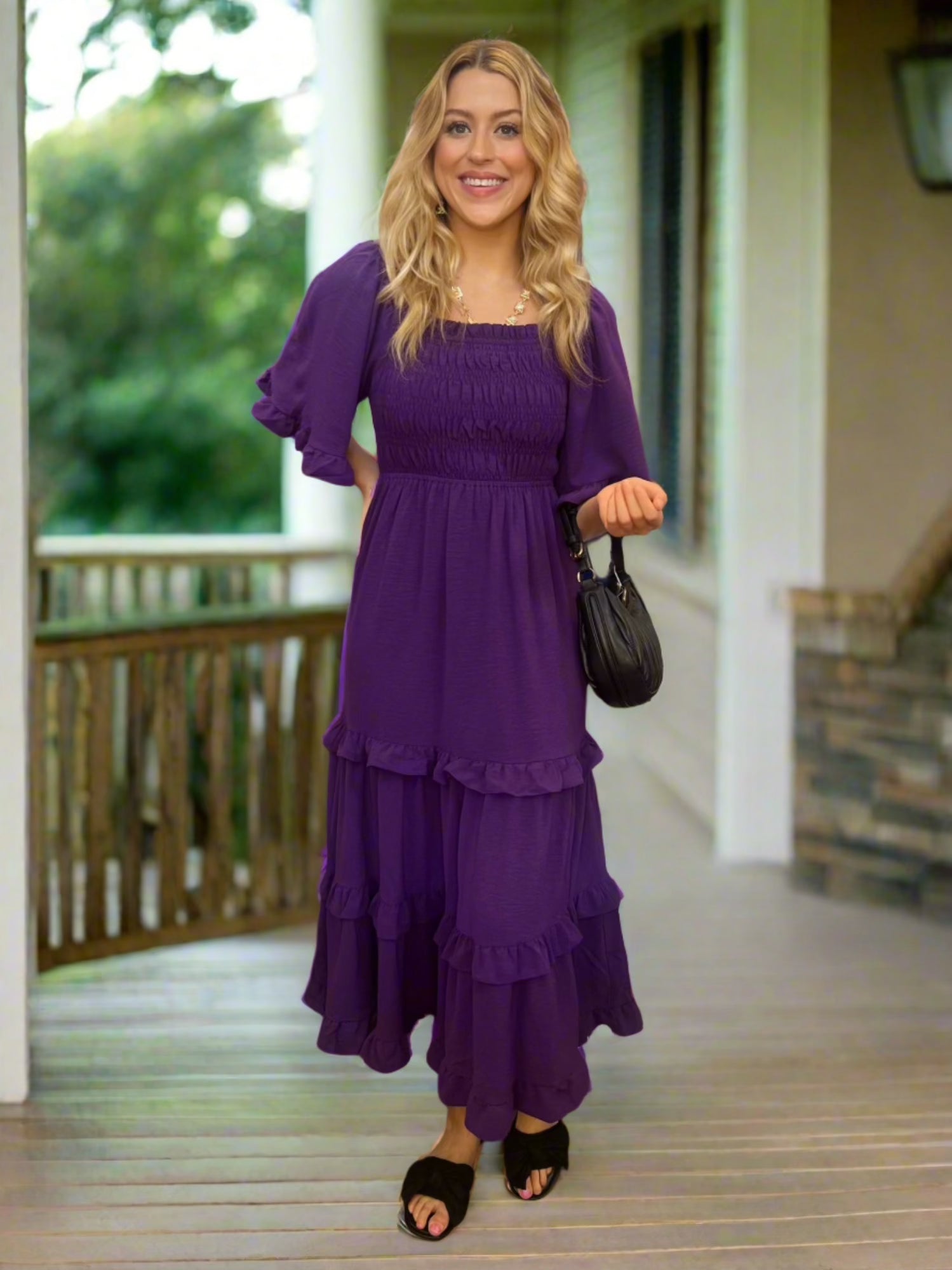 Zoe Midi Dress in Purple