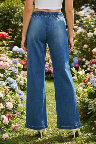 Blue jeans on a white background