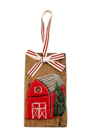 Darn ornament on pine wood base