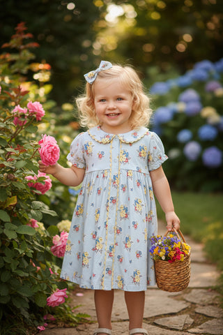 Toddler in floral betty dress