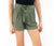 Tractr Easy Breezy Linen Shorts in Green