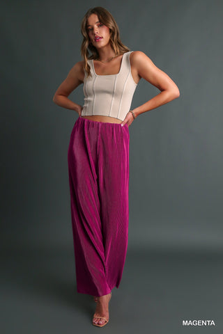 Dress It Up Magenta Accordion Pants