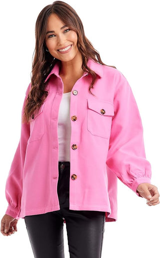 Whitman Felt Shacket in Pink