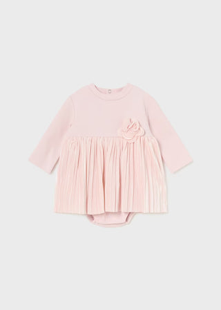 Mayoral Newborn Pleated Romper Dress