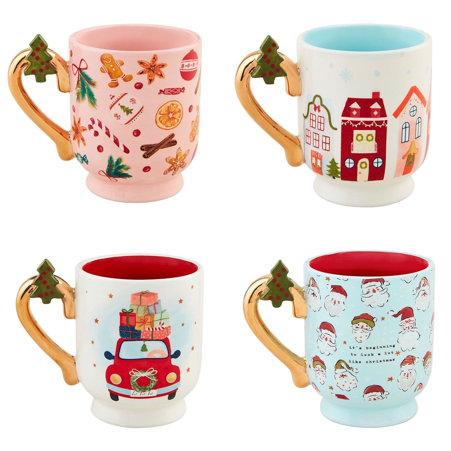 MudPie Christmas Pedestal Mugs