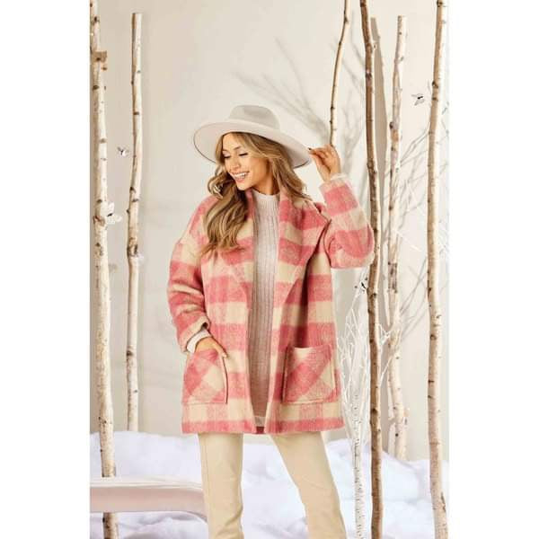 Pink hotsell plaid coat