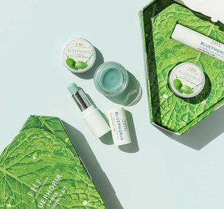 A flat-lay of a lip care set from Farmhouse Fresh 