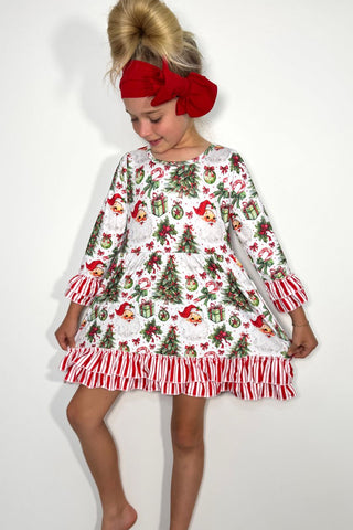 Girl wearing the dress. 