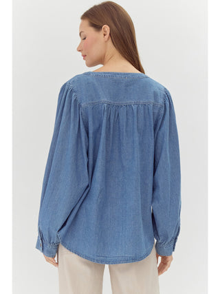 Sydnee Denim Long sleeve Top