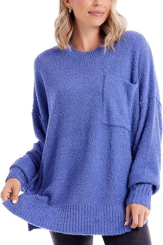 Rome Chenille Sweater in Blue by Mud pie