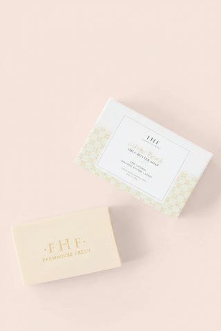 Farmsoule Fresh soap bar and packaging on a light pink background