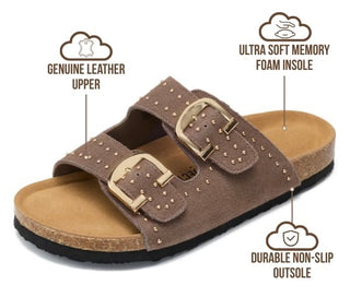 Venita Studded Sandal in Mushroom