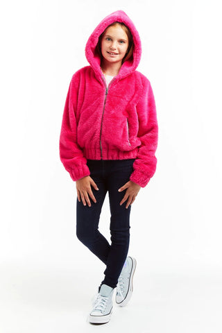 Ultra Soft Fur Hoodie in Bubblegum by Tractr