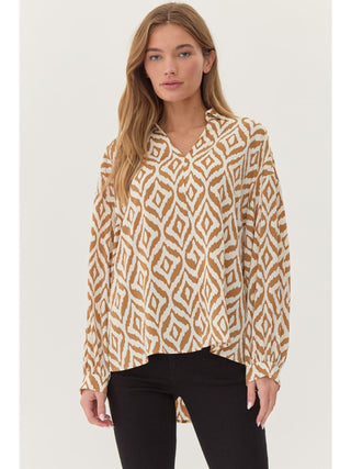 Desert Geo Print Top - Curvy