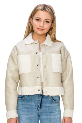 Tractr Reversible Sherpa Trucker Girls Jacket