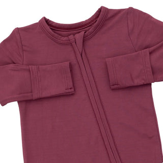 Infants: Angel Dear Solid Oxblood Red 2 Way Zipper Footie