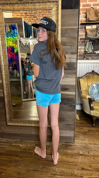 Tractr Brittany Shorts in Peacock Blue