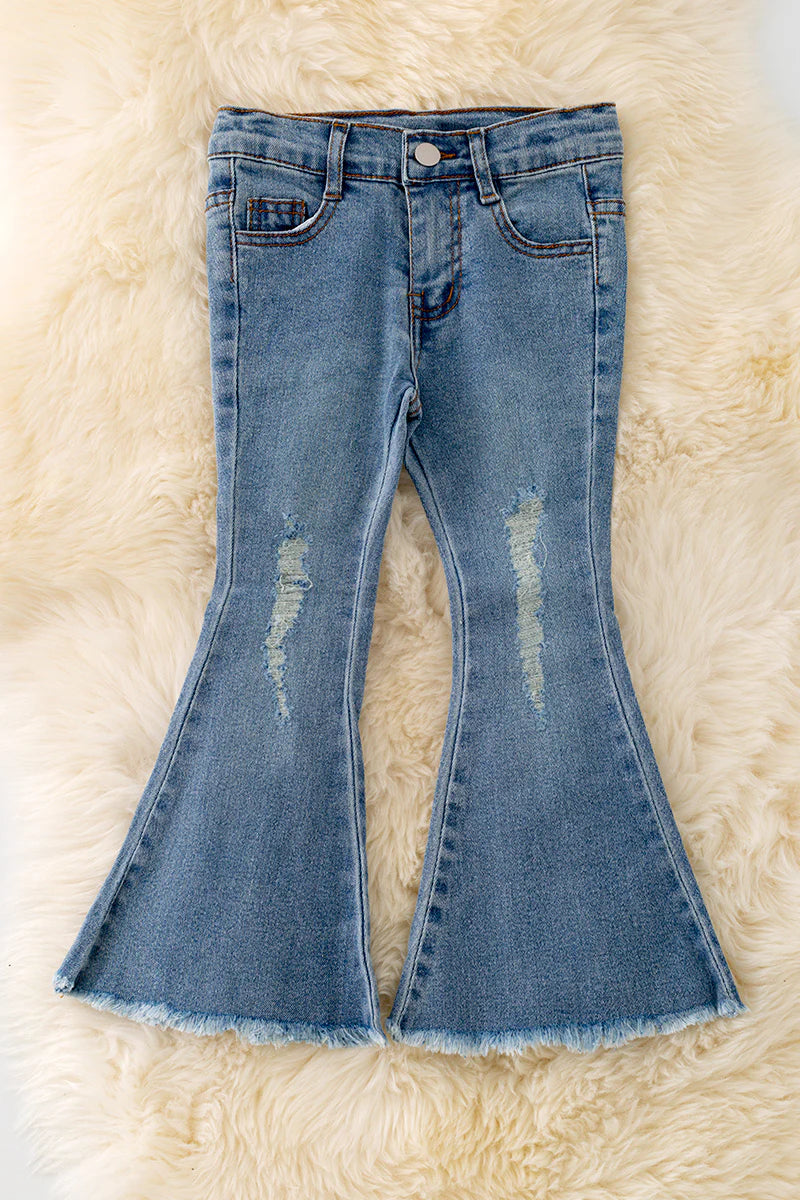 Kim Distressed Bell Bottom Jeans