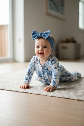 Infant: Mud Pie Blue Floral Sleeper