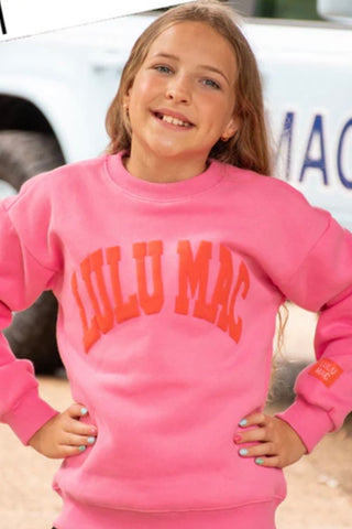 Girls: Lulu Mac Pink/Orange Puff Sweatshirt