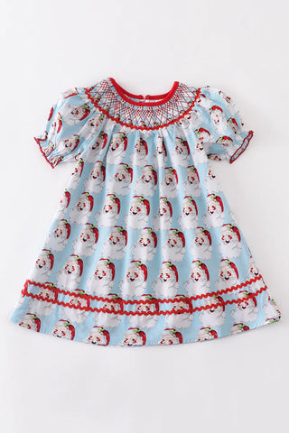Santa Smocked Girls Dress