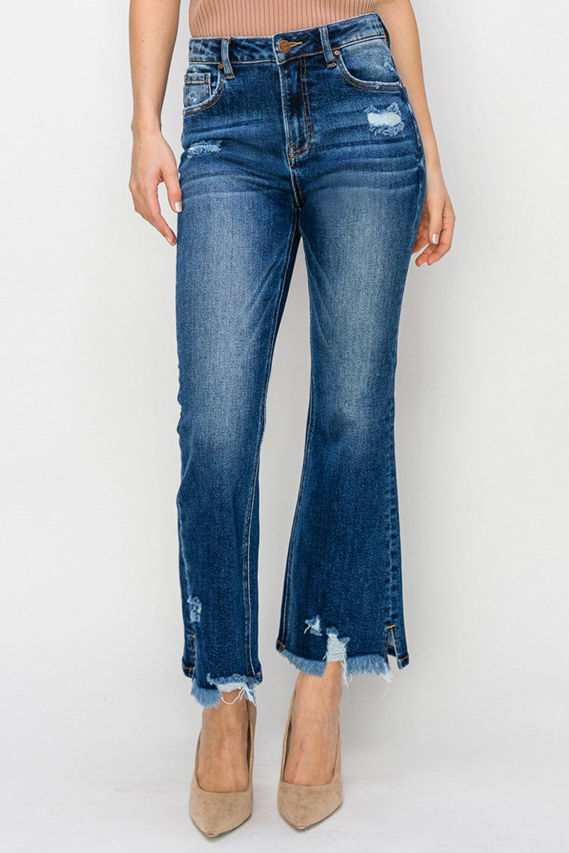 Heather Crop Flare Risen Jeans