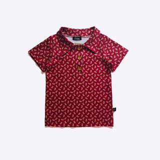 Boy: Quarter Zip Football Top In Maroon