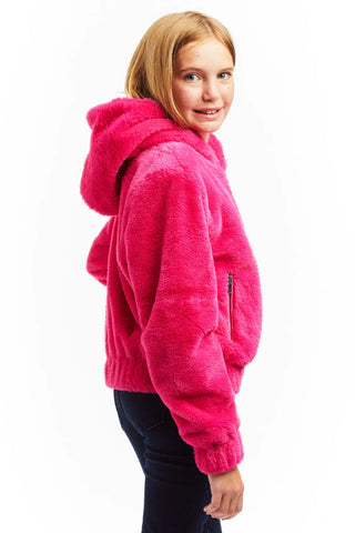 Ultra Soft Fur Hoodie in Bubblegum by Tractr